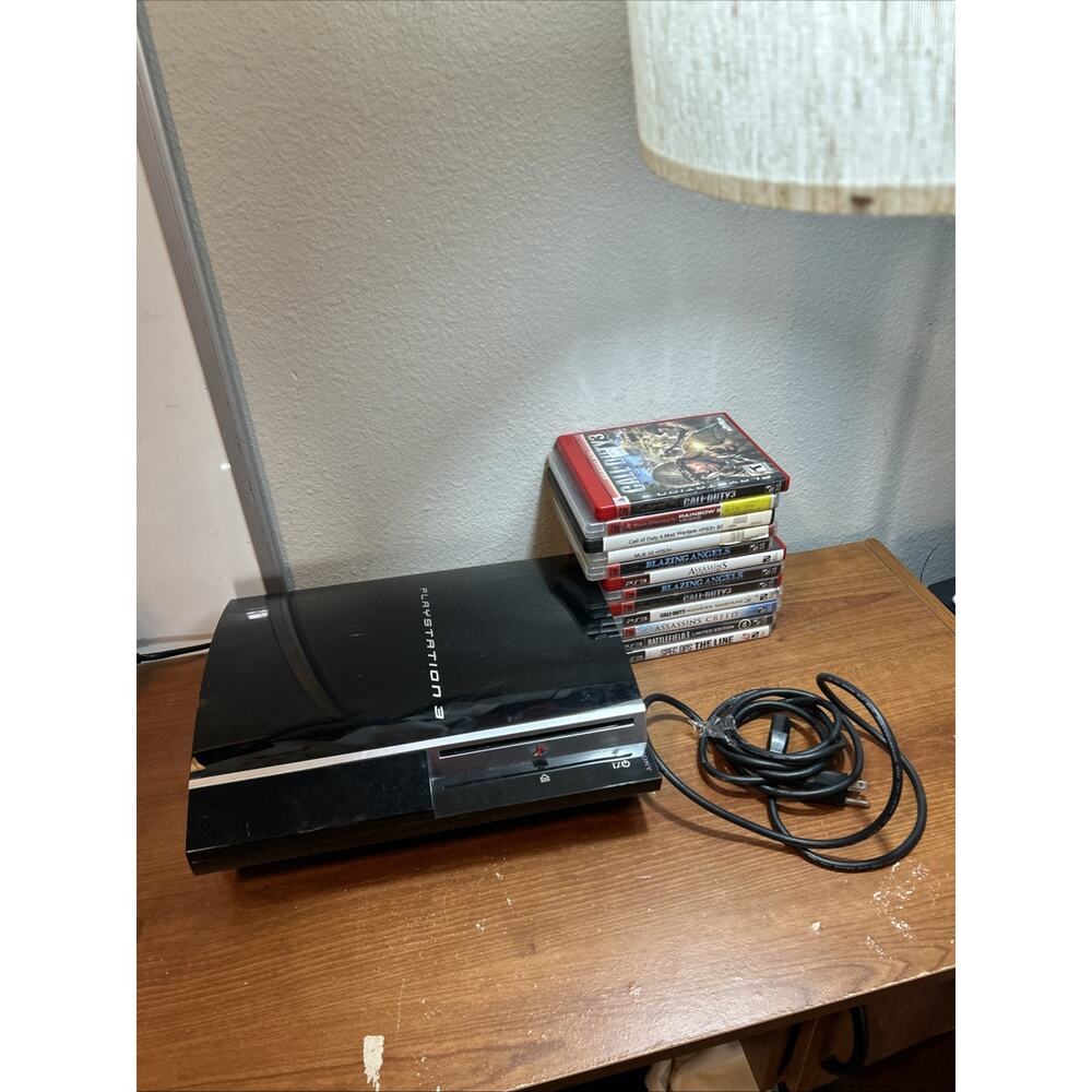 Sony PlayStation 3 PS3 Fat Console Plus 12 Games **Tested & Working